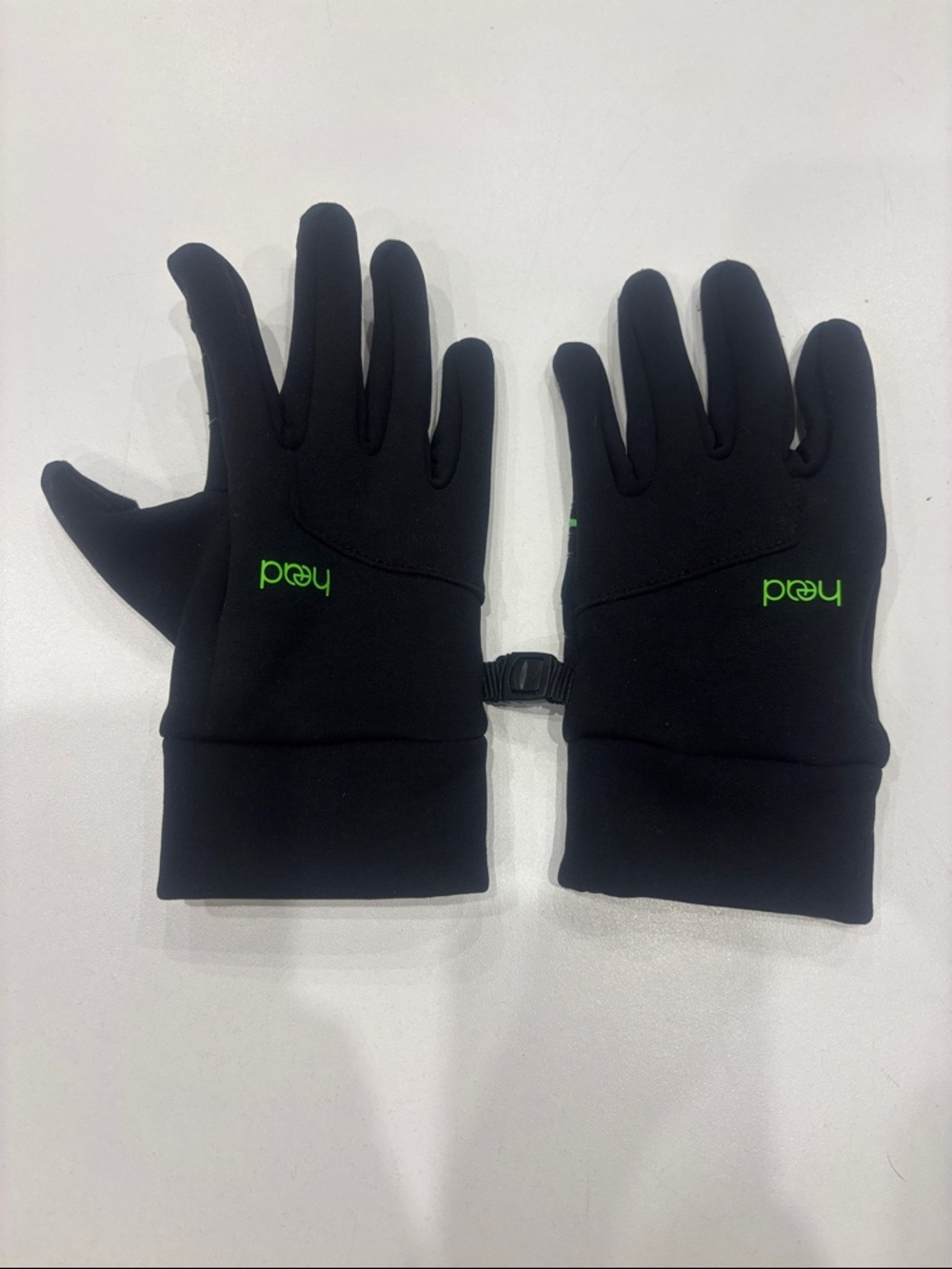 Head Kids Black Gloves with Neon Green Logo